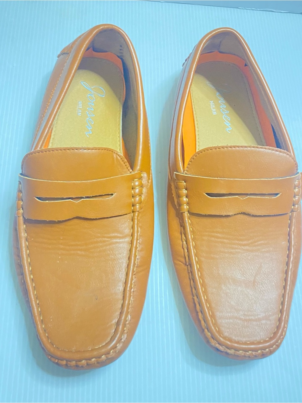 Jousen Milan Men's Leather Penny Loafers - Brown